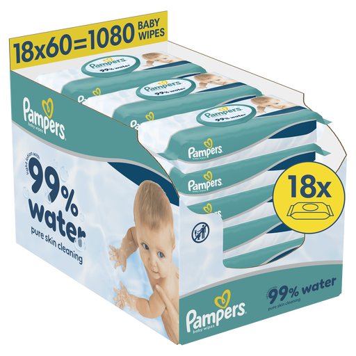 Pampers 99% Water Billendoekjes 18x60 stuks