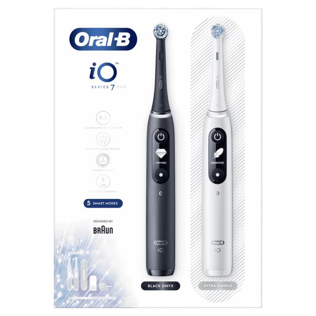 Oral-B iO 7 Zwart & Wit 2 Elektrische Tandenborstels By Braun