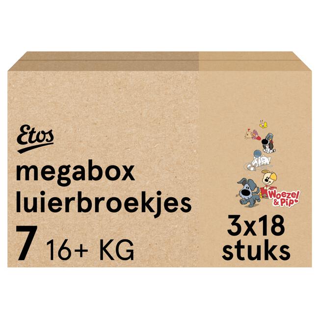 Etos Woezel & Pip Luierbroekjes XXL Megabox Maat 7  17+ kg 54 stuks