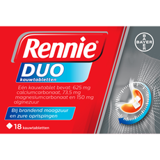 Rennie Duo Kauwtabletten Bij Reflux En Zure Oprispingen 18 Stuks