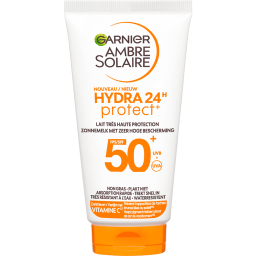 Garnier Ambre Solaire Hydra 24H Protect Lotion Zonnebrandcrème SPF 50 50ml Reisformaat Waterresistent
