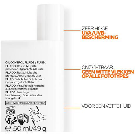 La Roche-Posay Anthelios UVMune Oil Control Fluid SPF50+ Zonnebrand 50 ML