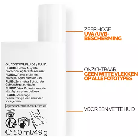 La Roche-Posay Anthelios UVMune Oil Control Fluid SPF50+ Zonnebrand 50 ML