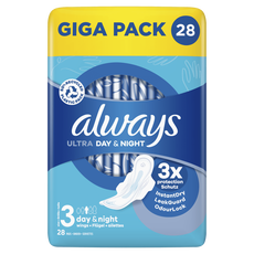 Always Ultra Maandverband Day & Night Met Vleugels 28 Stuks