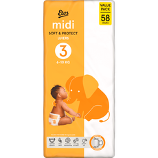 Etos Luiers Midi Maat 3 6-10 kg Value Pack 58 stuks