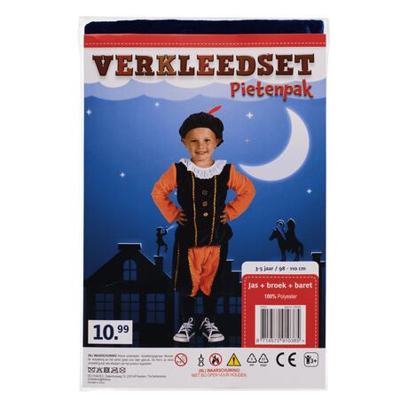 Pietenpak Oranje Blauw 98 - 110 cm