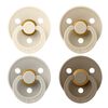 BIBS Colour Fopspeen Rond Latex Maat 1 Ivory/ Sand/Vanilla/Dark 4 stuks