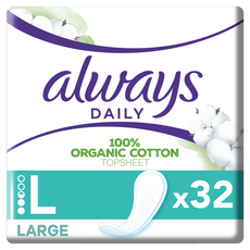 Always Dailies Cotton Protection Inlegkruisjes Groot 32 Stuks