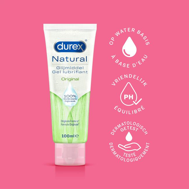 Durex Glijmiddel Natural 100% Natuurlijk Waterbasis 100 ML