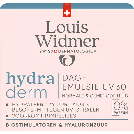 Louis Widmer Hydraderm Dagemulsie UV SPF30 Zonder Parfum 50 ML