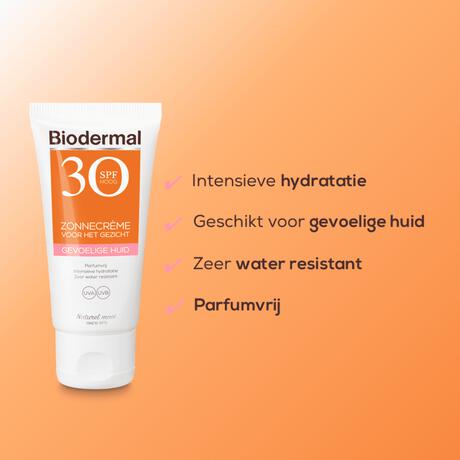 Biodermal Gevoelige Huid Zonnecrème Gezicht SPF30 50 ML