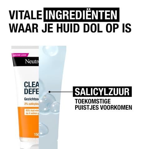 Neutrogena Clear & Defend Face Scrub Acne en Onzuivere Huid 150 ML