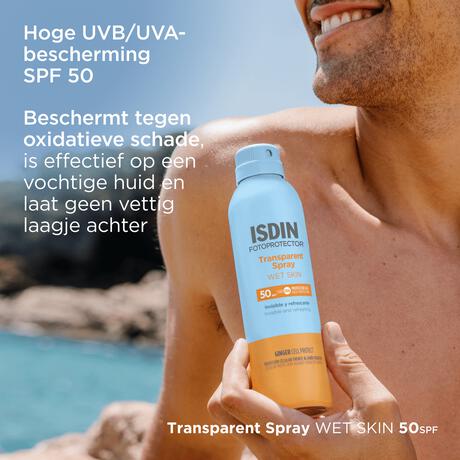 ISDIN Transparent Zonnebrand Spray Wet Skin SPF50 250 ML  