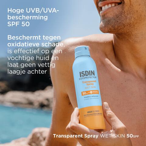 ISDIN Transparent Zonnebrand Spray Wet Skin SPF50 250 ML  