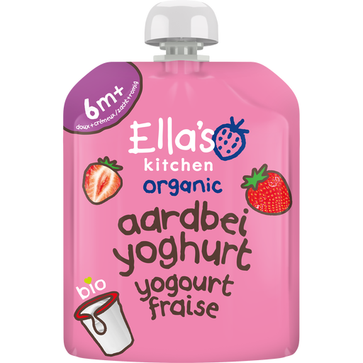 Ella's Kitchen Bio Knijpfruit Aardbeien Yoghurt 6+ Maanden 90 gram