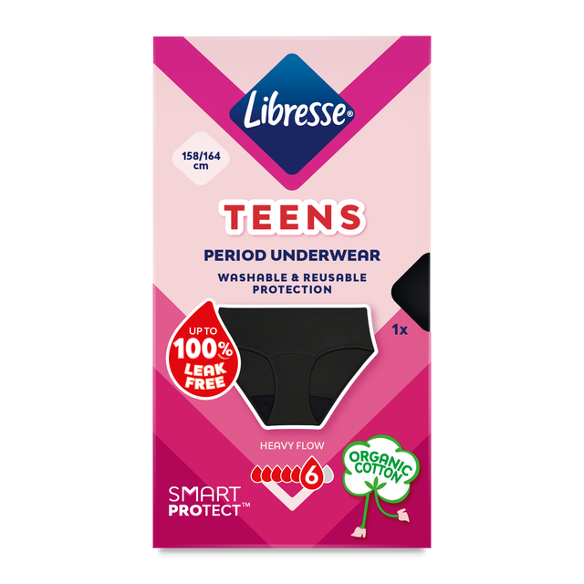 Libresse Teens Hipster Menstruatieondergoed 158/164 CM Medium Zwart 1 stuk