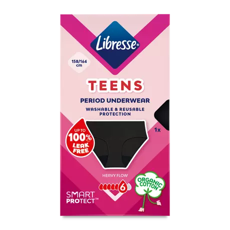 Libresse Teens Hipster Menstruatieondergoed 158/164 CM Medium Zwart 1 stuk