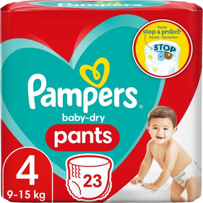 Pampers Baby-Dry Luierbroekjes Maat 4 23 Luiers 9KG-15KG