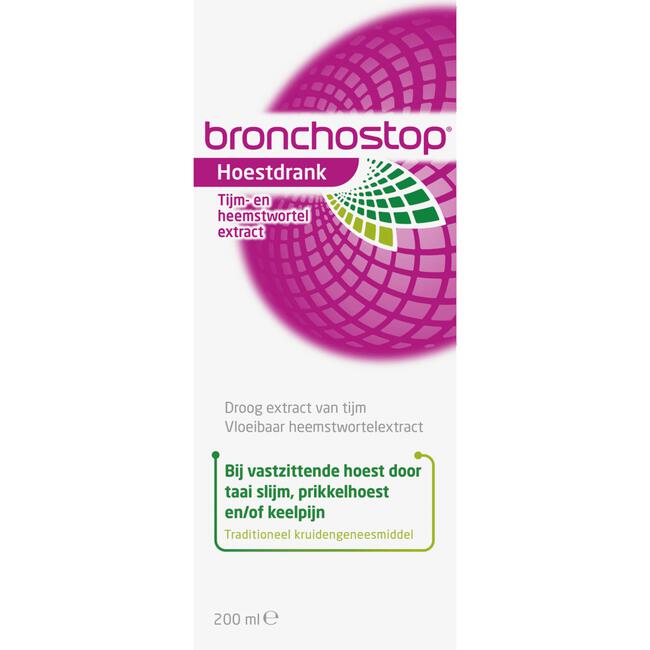 Bronchostop Hoestdrank bij Vastzittende Hoest en Keelpijn 200 ML
