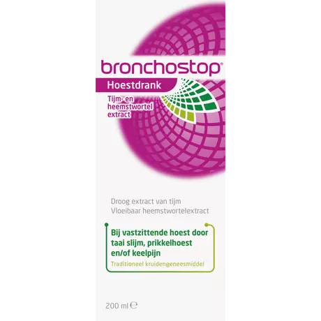 Bronchostop Hoestdrank bij Vastzittende Hoest en Keelpijn 200 ML