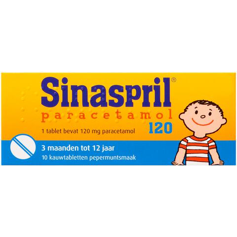 Sinaspril Paracetamol Kauwtabletten 10 stuks&nbsp;