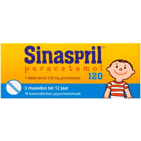 Sinaspril Paracetamol Kauwtabletten 10 stuks&nbsp;