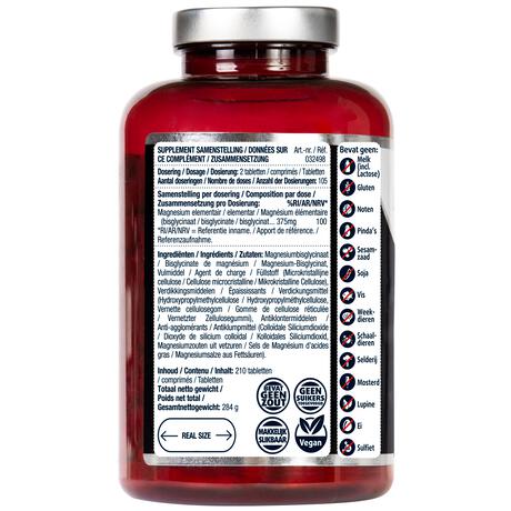 Lucovitaal Magnesium 375 MG Bisglycinaat Tabletten 210 stuks