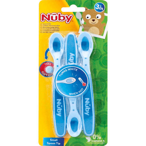 Nûby Warmtegevoelige Lepels 4+ Maanden Blauw 3 stuks