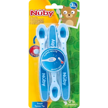 Nûby Warmtegevoelige Lepels 4+ Maanden Blauw 3 stuks
