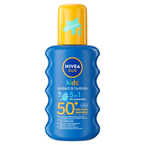 NIVEA SUN Kids Hydraterende Groen Gekleurde Zonnespray SPF50+ 200 ML
