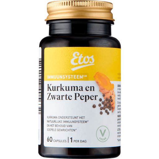 Etos Kurkuma en Zwarte Peper Capsules 60 stuks