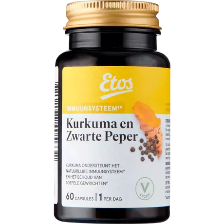 Etos Kurkuma en Zwarte Peper Capsules 60 stuks