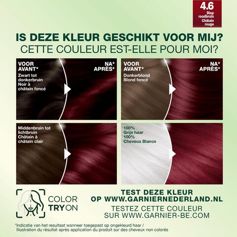 Garnier Nutrisse Crème Permanente Haarverf 4.6 Diep Rood Middenbruin