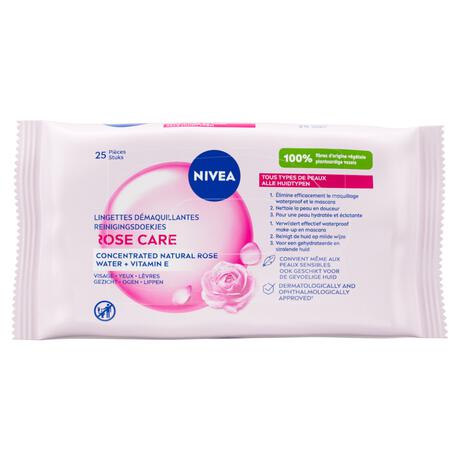 NIVEA Rose Care Reinigingsdoekjes 25 Stuks