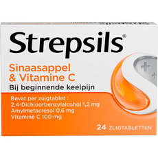 Strepsils Sinaasappel & Vitamine C Zuigtabletten 24 Stuks