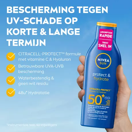 NIVEA SUN Zonnebrand Protect & Hydrate Zonnemelk SPF50+ 200 ML