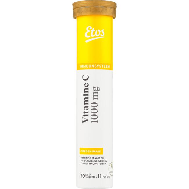 Etos Vitamine C 1000 mg Bruistablet Citroen 20 stuks