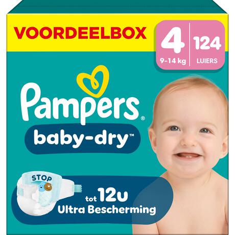 Pampers Baby Dry Voordeelbox Luiers Maat 4 9-14 KG 124 stuks