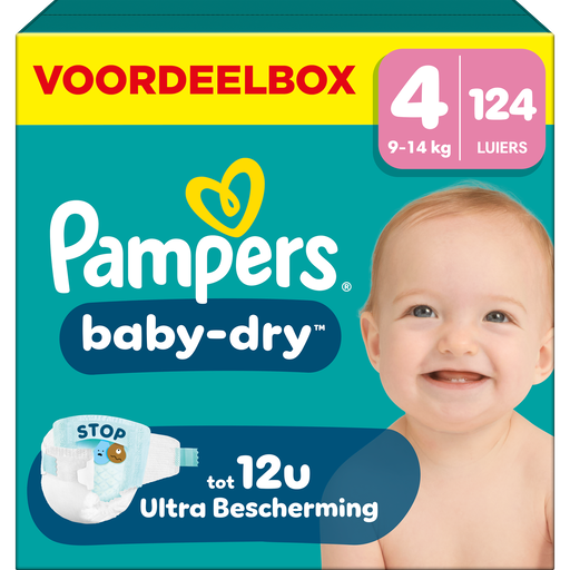 Pampers Baby Dry Voordeelbox Luiers Maat 4 9-14 kg 124 stuks