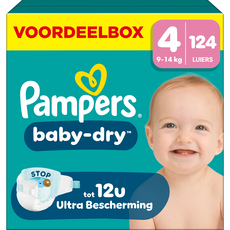 Pampers Baby Dry Voordeelbox Luiers Maat 4 9-14 KG 124 stuks