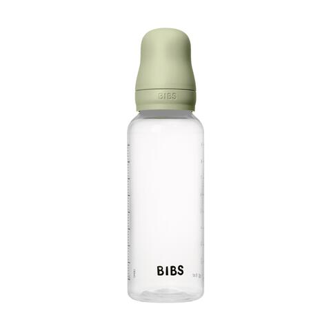 BIBS Babyfles 270 ML Sage met Latex speen en opvouwbaar trechtertje