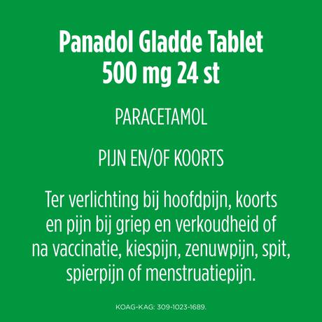 Panadol Paracetamol 500 MG Gladde Tabletten 24 stuks