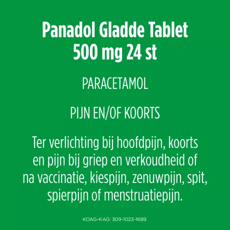 Panadol Paracetamol 500 MG Gladde Tabletten 20 stuks