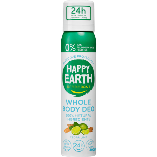 Happy Earth 100% Natuurlijke Whole Body Cedar Lime Deodorant Spray 100 ML
