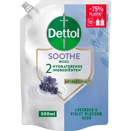Dettol Soothe Lavendel Antibacteriële Handzeep Navulzak 500 ML