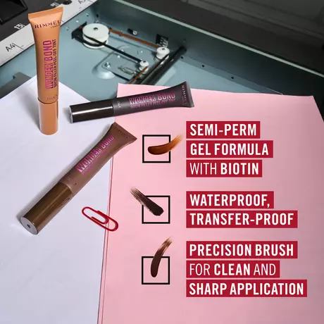 Rimmel Wonder'Bond Brow Filler Peel-Off Tint 003 Dark Brown - Langhoudende Brow Gel 7,7 ml