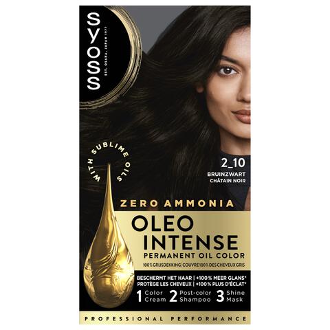 Syoss Oleo Intense Permanente Haarkleuring 2-10 Bruinzwart/Châtain Noir 115 ML
