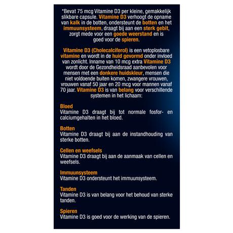 Lucovitaal Vitamine D3 75 MCG (3000IE) Forte Capsules 120 stuks