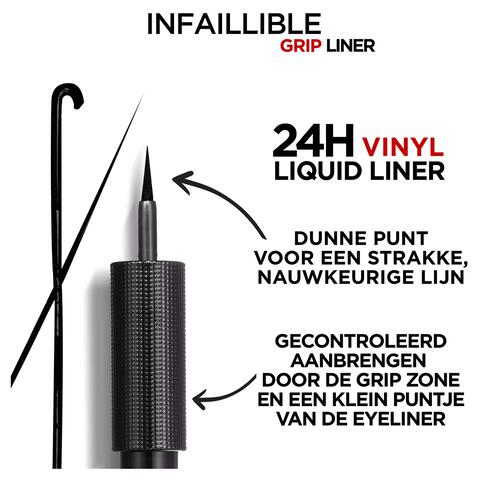 L'Oréal Paris Infaillible 24H Vinyl Liquid Liner Zwart Eyeliner