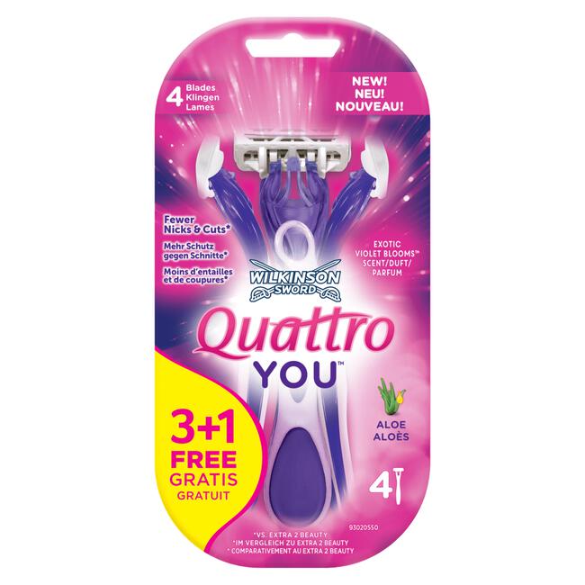 Wilkinson Sword Quattro for Women YOU Wegwerpmesjes 3+1 gratis